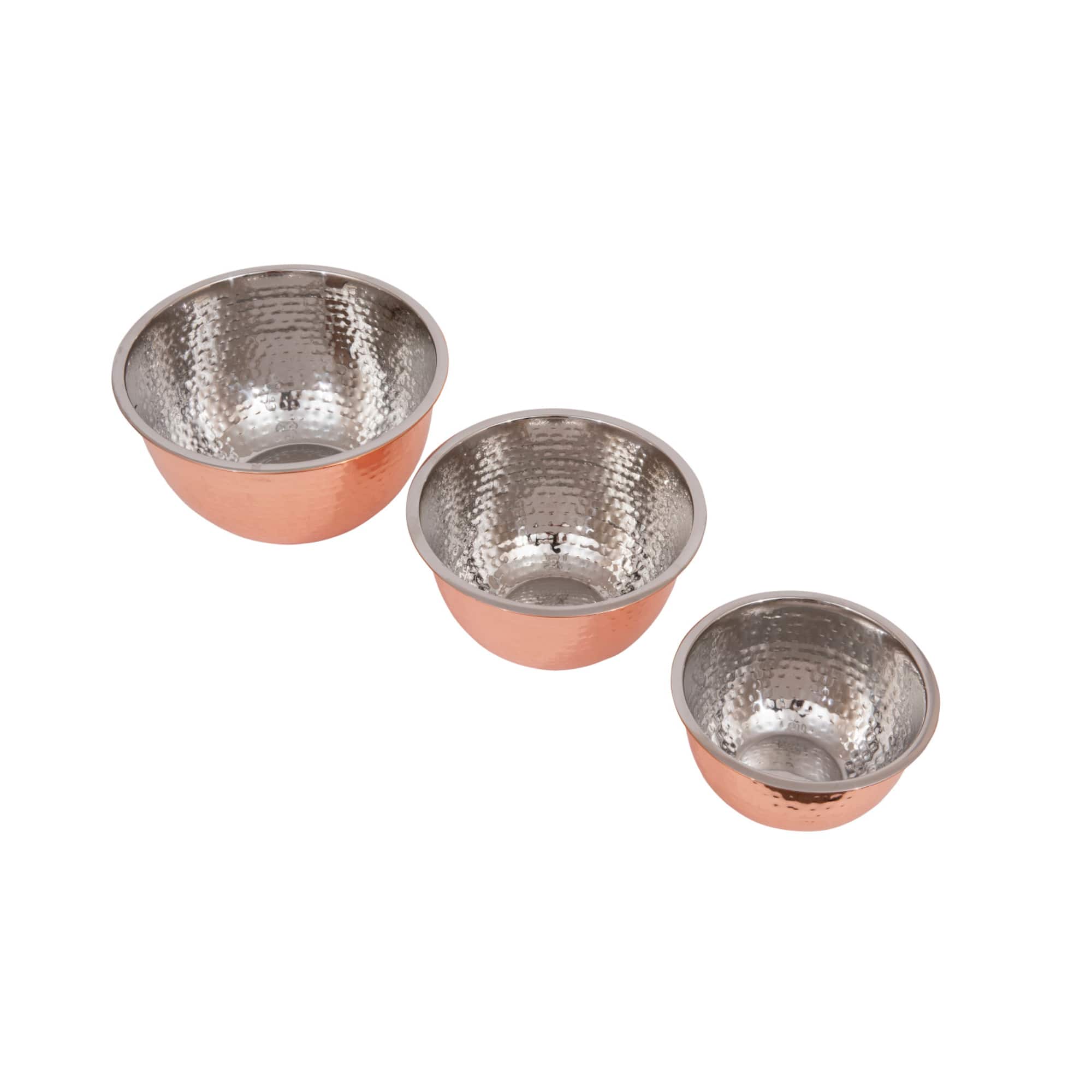 Hello Honey® Hammered Metallic Stainless Steel Bowls Set